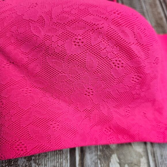 Smoothez lace bra-ish wireless bralette hot pink seamless Women's size small - Picture 2 of 7